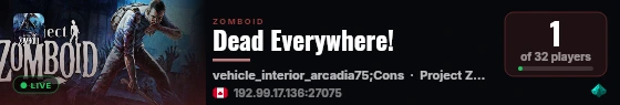 Dead Everywhere! live status badge