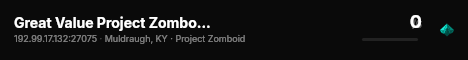 Great Value Project Zomboid Server live status badge