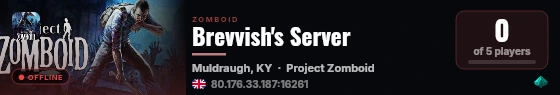 Brevvish's Server live status badge