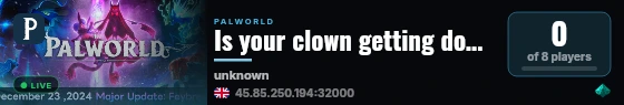 Is your clown getting down? live status badge