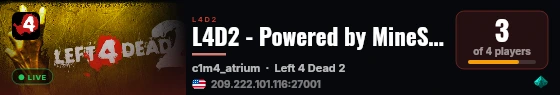 L4D2 - Powered by MineStrator live status badge