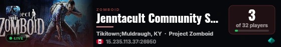 Jenntacult Community Server live status badge