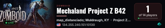 Mechaland Project Z B42 live status badge