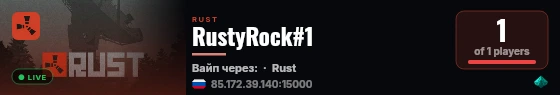 RustyRock#1 live status badge