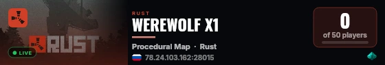WEREWOLF X1 live status badge