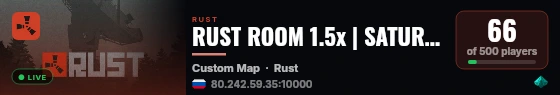 RUST ROOM 1.5x | SATURDAY | Wipe 19.09 live status badge