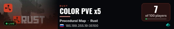COLOR PVE x5 live status badge