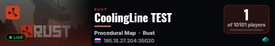 CoolingLine TEST live status badge