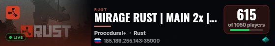MIRAGE RUST | MAIN 2x | Wipe 11.09 live status badge