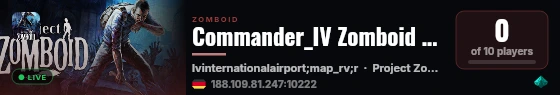 Commander_IV Zomboid Server live status badge