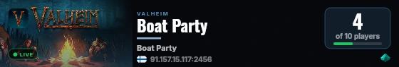 Boat Party live status badge