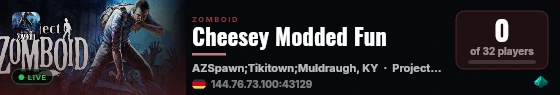 Cheesey Modded Fun live status badge