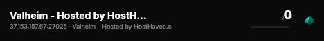 Valheim - Hosted by HostHavoc.com live status badge