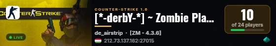 [*-derbY-*] ~ Zombie Plague @ derby-cs.eu live status badge