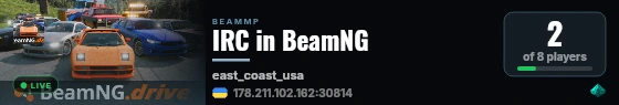 IRC in BeamNG live status badge