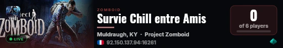 Survie Chill entre Amis live status badge
