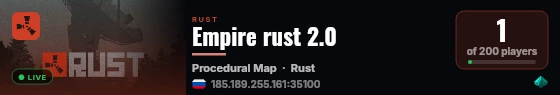 Empire rust 2.0 live status badge