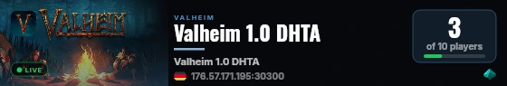 Valheim 1.0 DHTA live status badge