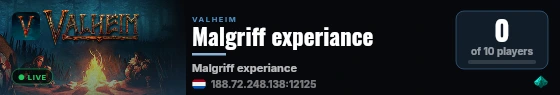 Malgriff experiance live status badge