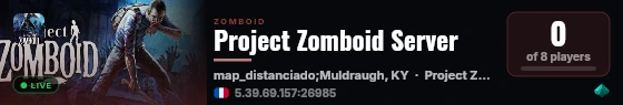 Project Zomboid Server live status badge