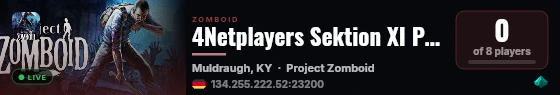 4Netplayers Sektion XI Project Zomboid live status badge