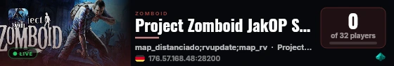 Project Zomboid JakOP Server live status badge