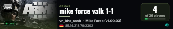 mike force valk 1-1 live status badge