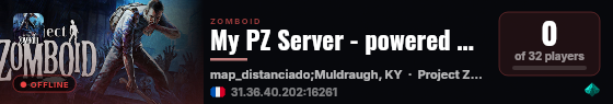 My PZ Server - powered by Sophie live status badge