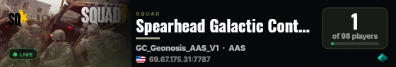 Spearhead Galactic Contention #1|NA|Map Voting|discord.gg/spearheadgaming|CrossVoip|Milsim Community live status badge