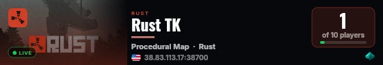 Rust TK live status badge