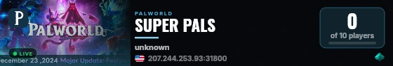 SUPER PALS live status badge