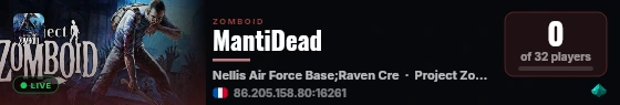 MantiDead live status badge