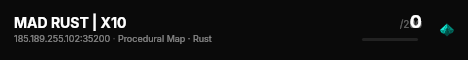 MAD RUST | X10 live status badge