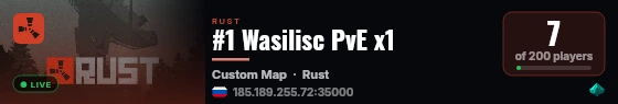 #1 Wasilisc PvE x1 live status badge