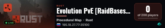 Evolution PvE [RaidBases, Skills, Event, Quest] live status badge