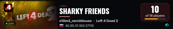 SHARKY FRIENDS live status badge
