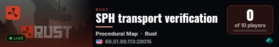 SPH transport verification live status badge