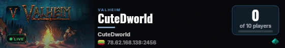 CuteDworld live status badge