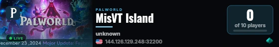MisVT Island live status badge