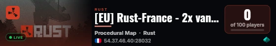 [EU] Rust-France - 2x vanilla | Solo ONLY | FULLWIPED 15/09 15. live status badge