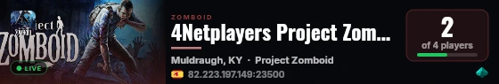 4Netplayers Project Zomboid Server live status badge
