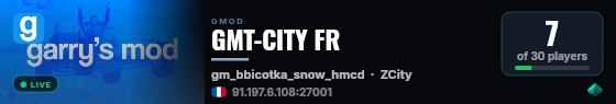 GMT-CITY FR live status badge