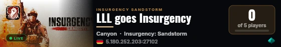 LLL goes Insurgency live status badge
