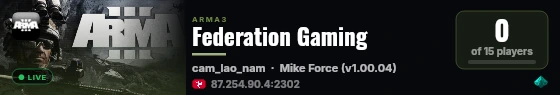 Federation Gaming live status badge