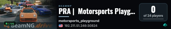 PRA |  Motorsports Playground  | NA live status badge