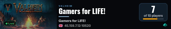 Gamers for LIFE! live status badge