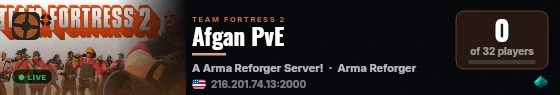 Afgan PvE live status badge