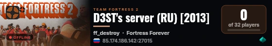 D3ST's server (RU) [2013] live status badge