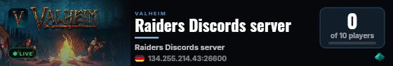 Raiders Discords server live status badge