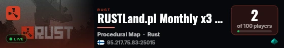 RUSTLand.pl Monthly x3 03.09.2026 Softcore live status badge